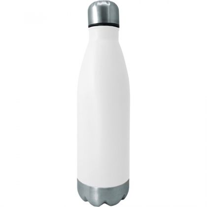 Nerthus Туристическа бутилка цвят бял/инокс - 750 мл