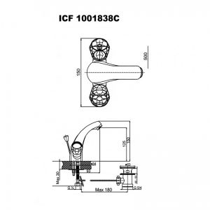 Смесителна батерия за умивалник за баня КЛИЕР ICF 1001838C