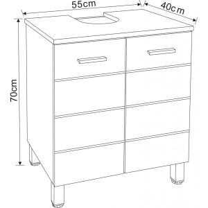 Шкаф за баня от PVC БРУНО 55 см без умивалник ICP 5077
