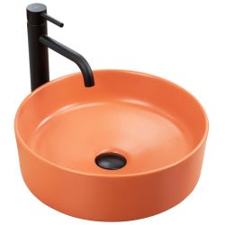 Оранжева мивка за баня за монтаж върху плот SAMI TERRA 36х36 см