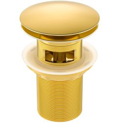 Златен матиран клик сифон за мивка за баня с преливник BALNEO A BRUSH GOLD