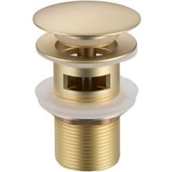 Златен матиран клик сифон за мивка за баня с преливник BALNEO A BRUSH GOLD