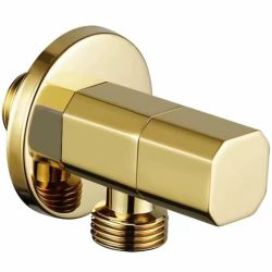 Луксозен златен спирателен кран QUADRO GOLD 1/2″/1/2″