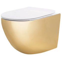 Стенна тоалетна чиния без ринг CARLO MINI GOLD/WHITE Tornado NFQ