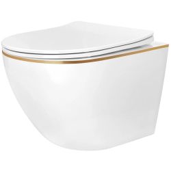 Стенна тоалетна чиния без ринг CARLO MINI GOLD EDGE Tornado NFQ