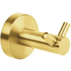 Златна матирана двойна закачалка за баня BALNEO QUBE BRUSH GOLD