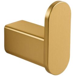 Златна матирана единична закачалка за баня BALNEO QARX-1 BRUSH GOLD
