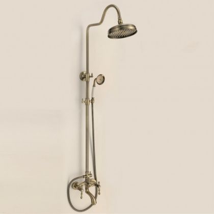 Стационарна душ система за баня с чучур БРОУДИ старо злато ICT 6192BR