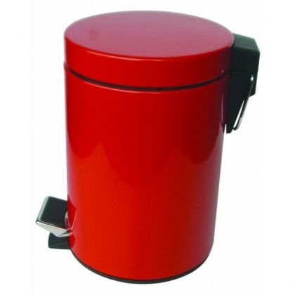 Червено кошче за тоалетна и баня 3 л с капак с плавно затваряне ICA 8261R