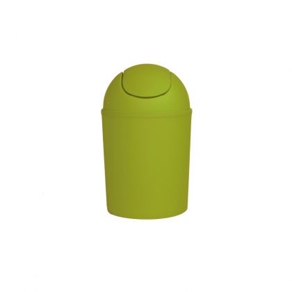 Кошче за боклук за тоалетна и баня 5 л с люлеещ капак зелено ICA 8217GR