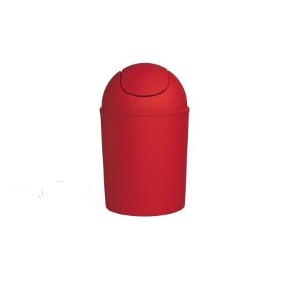 Кошче за боклук за тоалетна и баня 5 л с люлеещ капак червено ICA 8217R
