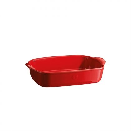 EMILE HENRY Керамична правоъгълна форма за печене "SMALL RECTANGULAR OVEN DISH" - 30х19 см - цвят червен