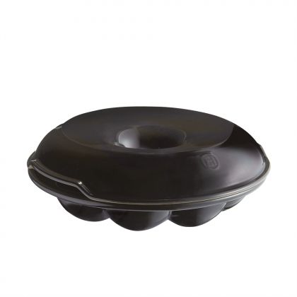 EMILE HENRY Керамична кръгла форма за печене на питки "CROWN BAKER" - Ø30,5 см - цвят черен
