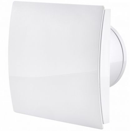 Вентилатор за баня и тоалетна MM-P/06 100/169 с клапа 100 мм с овален стъклен панел бял гланц
