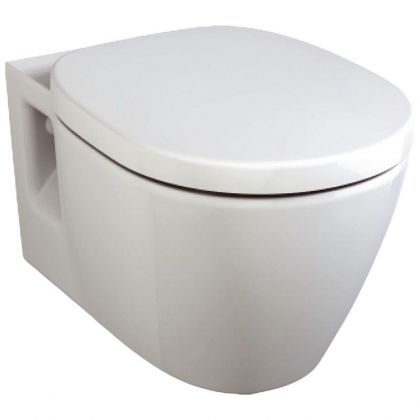 Стенна тоалетна чиния CONNECT с медицинско предназначение и седалка със забавено падане IDEAL STANDARD E804501