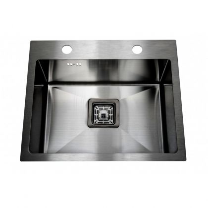 Черна кухненска мивка от неръждаема стомана за вграждане 50х42х20 см ICK 5032B