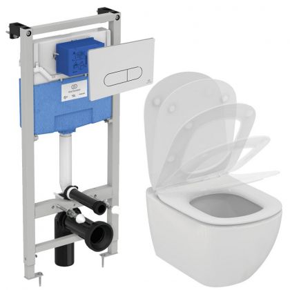 Промоционален комплект окачена тоалетна чиния TESI AquaBlade и структура за вграждане