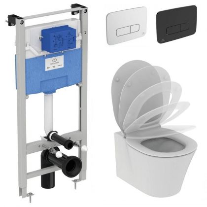 Промоционален комплект стенна тоалетна чиния CONNECT AIR AquaBlade и структура за вграждане