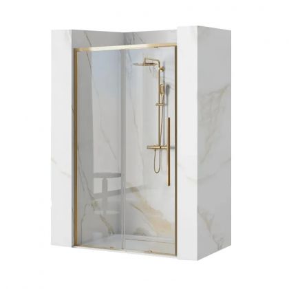 Преграден параван за баня с плъзгаща се врата SOLAR GOLD 120х195 см с 6 мм прозрачно стъкло