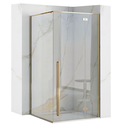 Правоъгълна душ кабина REA FARGO GOLD 90х120 см с 6 мм стъкло и златен профил