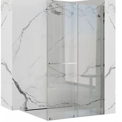 Стационарен параван за баня REA CORTIS 100/120 см с 6 мм прозрачно стъкло и хром профил