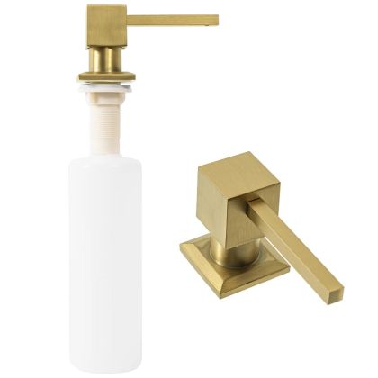 Златен матиран дозатор за течен сапун за кухненска мивка REA SQUARE