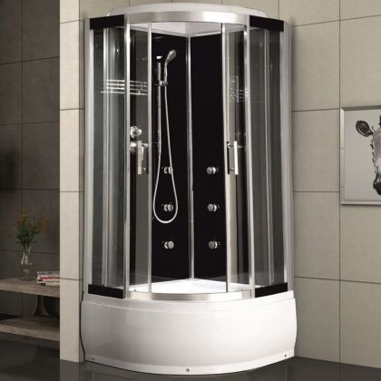Хидромасажна душ кабина ЛИЛИ 90х90 см с 4 мм прозрачно стъкло и дълбоко корито ICSH 8179B