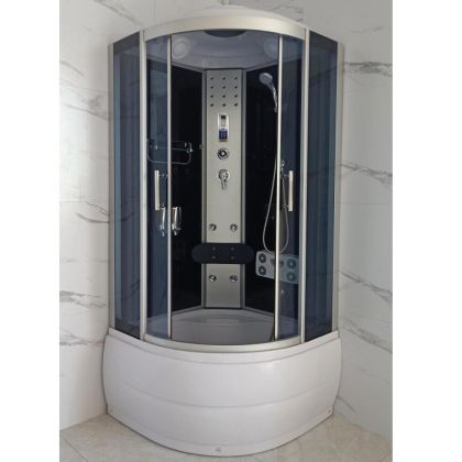 Хидромасажна душ кабина с дълбоко корито ЛЮБОВ 100х100 см с 5 мм тонирано стъкло ICSH 701-1