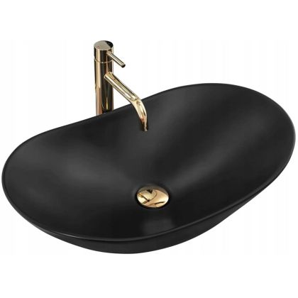 Черна мивка за плот ROYAL BLACK мат 60х36 см