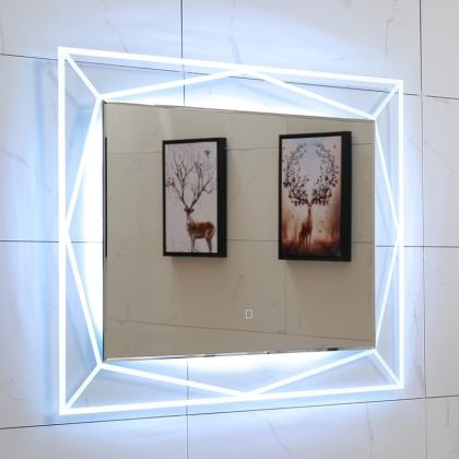 Огледало за баня с LED осветление АРИЛЕНА 80х60 см ICL 1502 - студена светлина