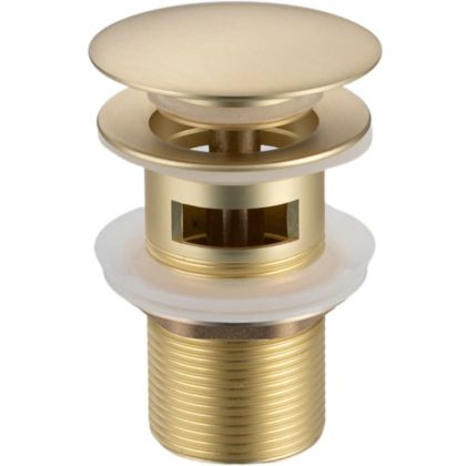 Златен матиран клик сифон за мивка за баня с преливник BALNEO A BRUSH GOLD