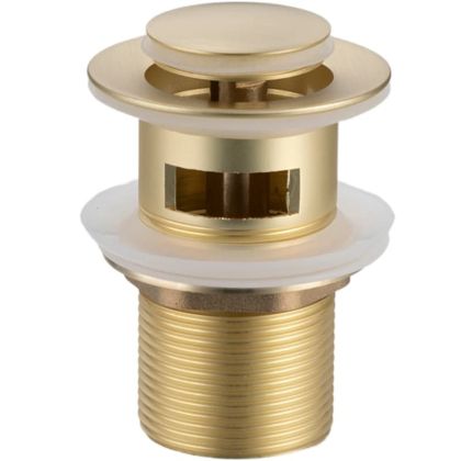Златен матиран клик сифон за мивка за баня с преливник BALNEO B BRUSH GOLD