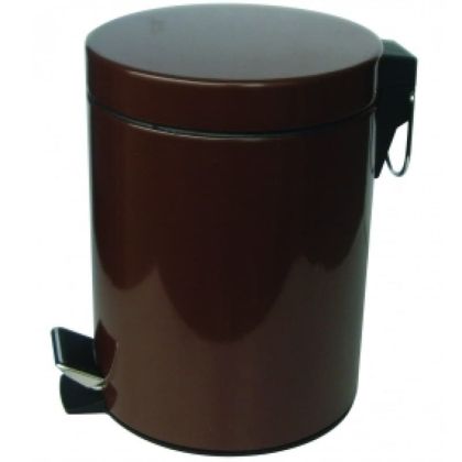 Кошче за тоалетна и баня 5 л с капак с плавно затваряне кафяво ICA 8262 Brown