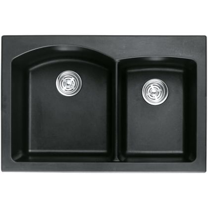Черна гранитна кухненска мивка 84х56х24 см ICGS 8401 BLACK