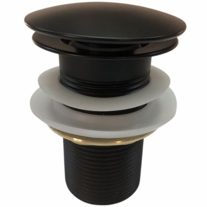 Черен клик сифон за мивка за баня без преливник IC A43BM