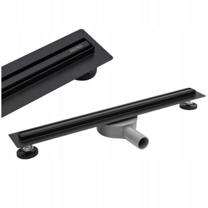 Черен линеен подов сифон BALNEO PROLINE SLIM BLACK 60/70/80 см с въртяща основа