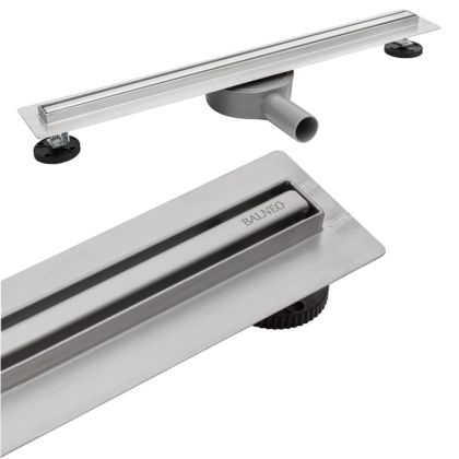 Линеен подов сифон BALNEO PROLINE SLIM SILVER 60/70/80/90/100 см с въртяща основа и матирана решетка
