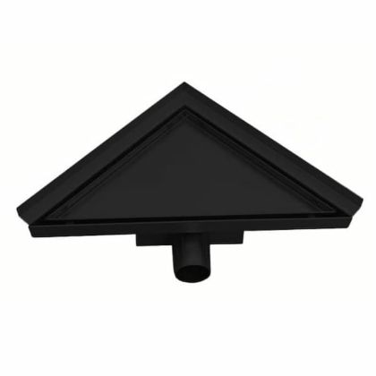 Черен ъглов подов сифон за баня CASCADA DELTA DUO BLACK 20х20 см с възможност за монтаж на плочка