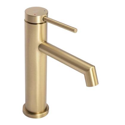 Златен матиран смесител за мивка за баня FOSS BRUSHED GOLD