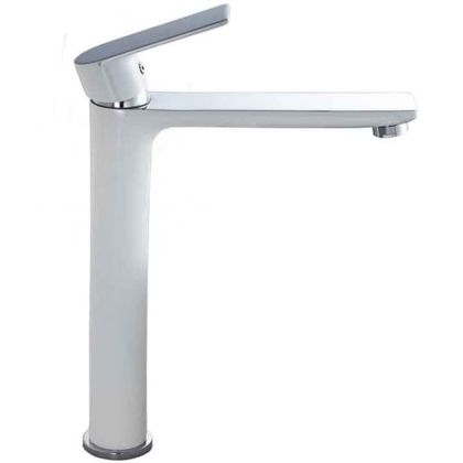 Бял висок смесител за мивка за баня ХАНА ICF 1180505 WHITE