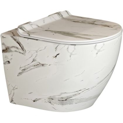 Стенна тоалетна чиния без ринг ICC 4937 MARBLE TORNADO