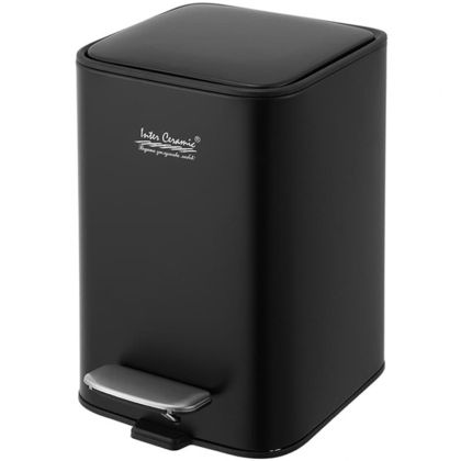Черно кошче за тоалетна и баня 3 л с капак с плавно затваряне FR LINE BLACK
