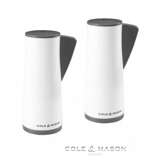 COLE & MASON Комплект мелнички за сол и пипер “OXLEY“ - 14,5 см - цвят бял