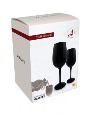 Vin Bouquet Сет от 4 черни чаши за вино