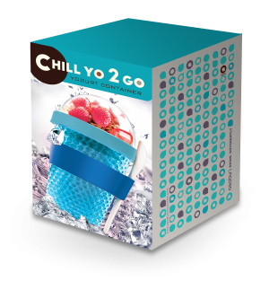 ASOBU Двустенна охлаждаща чаша с прибор “CHILL YO 2 GO“ - цвят син