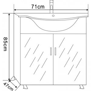 Шкаф за баня от PVC ЕЛМИРА 71 см ICP 7049