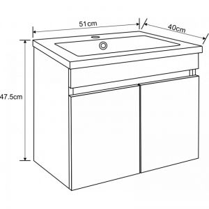 Шкаф за баня от PVC ЕЛЕА 50 см ICP 5082