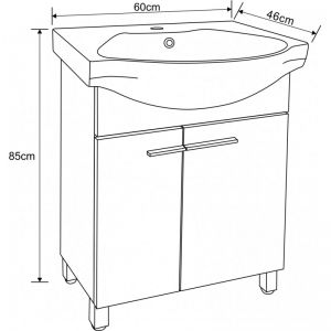 Шкаф за баня от PVC 60 см ICP 7055