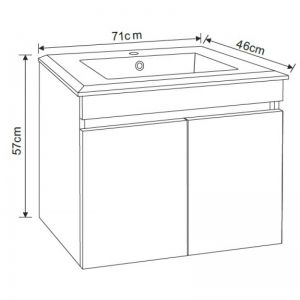Шкаф за баня от PVC ЕМЕЛИН 71 см ICP 7355