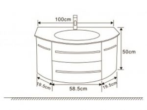 Шкаф за баня от PVC 100 см ICP 11053 W